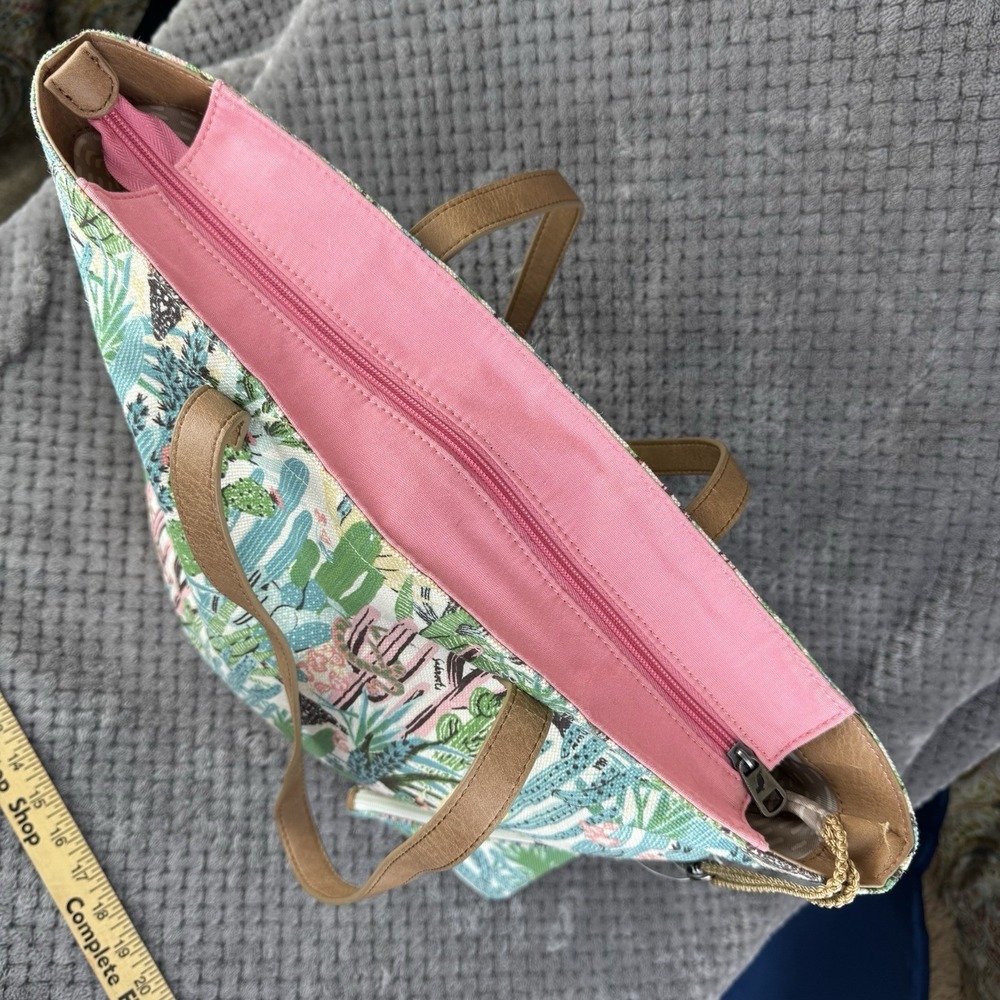 Sakroots Cactus Print Tote Bag W Pouch Straw Beach Vacation Summer Boho NWOT - Picture 6 of 16